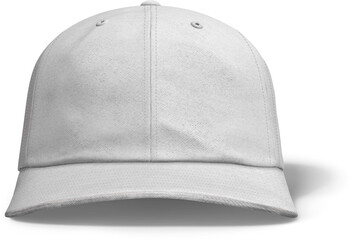 6 Panel Dad Hat Strap Back Cap Front View White Blank Isolated 3D Rendering
