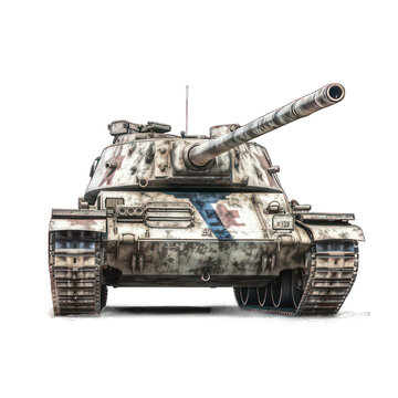 recommend clip art: Battle tank isolated on white created with Generative AI
