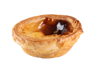 Traditional Portuguese dessert Pasteis Pastel de nata or Pasteis de Belem. png transparent background