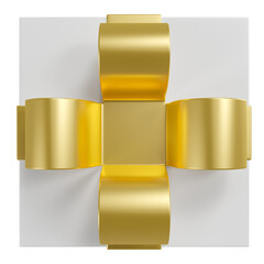 gift box with white ribbon 3d rendering