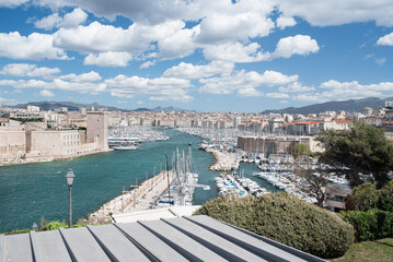 Fototapeta na wymiar Marseille city landscape on a beautiful sunny day, France.