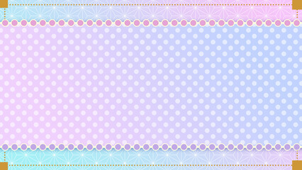 【8K】うす紫色と桃色の麻の葉柄とうす紫色の水玉模様