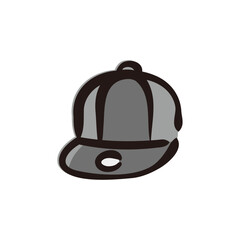 Fototapeta premium Baseball cap - Hip Hop icon/illustration (Hand-drawn line, colored version)