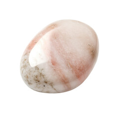 Curvy white and pink pebble stone , isolated on transparent background cutout, Generative AI	
