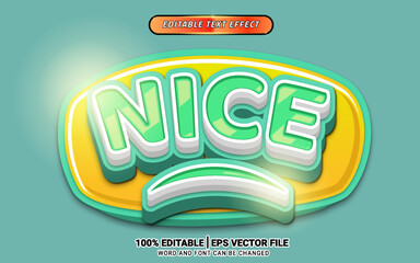3d nice summer green text effect template design