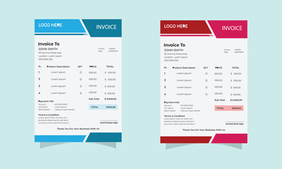 Simple invoice Layout . 
