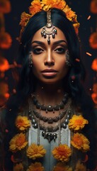 The Indian Female Form Exudes the Universal Definition of Beauty with Intricate Details  A Masterpiece Unveiled generative ai