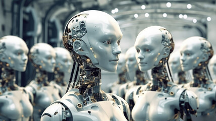 Fototapeta premium robots in harmony created with Generative AI technology