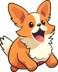 corgi cute dog with outline