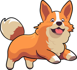 corgi cute dog with outline