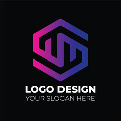 Modern luxury and Gradient minimalist monogram logo design