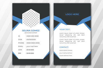 creative ID Card Template with an author photo place, Office Id Card for Your Business or Company, Trendy multipurpose identity card design
creative ID Card Template with an author photo place.
