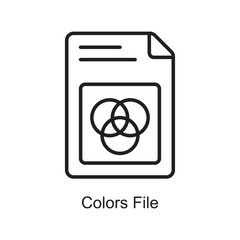 Colors File Outline Icon Design illustration. Art and Crafts Symbol on White background EPS 10 File
