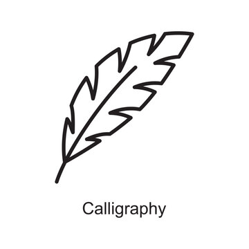 Calligraphy Outline Icon Design illustration. Art and Crafts Symbol on White background EPS 10 File