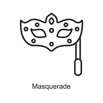 Masquerade Outline Icon Design illustration. Art and Crafts Symbol on White background EPS 10 File
