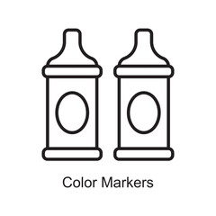 Color Markers Outline Icon Design illustration. Art and Crafts Symbol on White background EPS 10 File