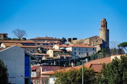 view of the town , image taken in Follonica, grosseto, tuscany, italy