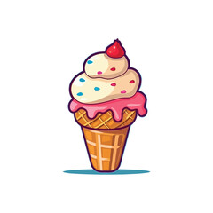 ice cream isolated Vector illustration for web design print.