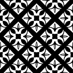 Seamless repeating pattern.  Black and white pattern for web page, textures, card, poster, fabric, textile.
