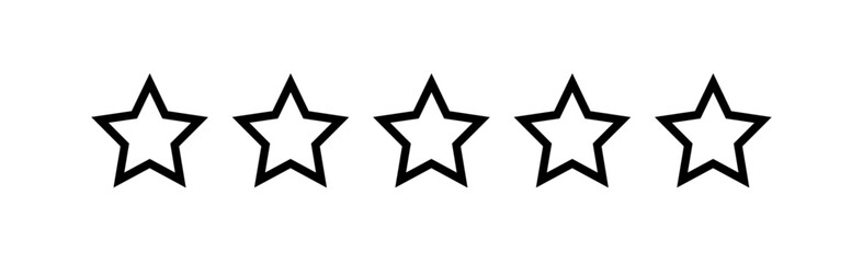 Product rating or customer review with black stars flat vector icons for apps and websites. set of stars isolated on white background. Star icon. Stars in modern simple flat style vector