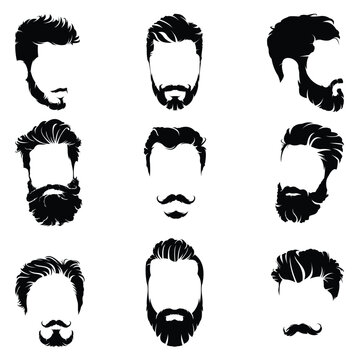 Vector vintage hairstyle barber shop logo for your design