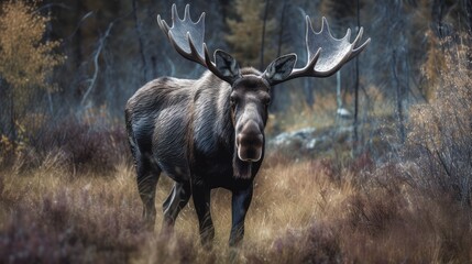 Large Moose in the forest 