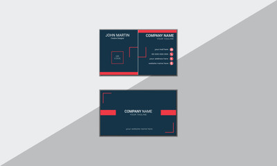 Contact card for company. Two sided golden design. Vector illustration print template.