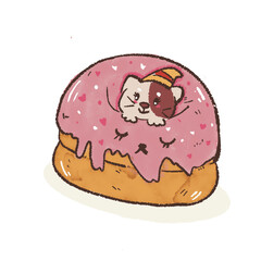 cake with cream donut