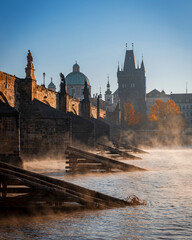 night, city, river, architecture, urban, winter, water, europe, czech, building, travel, church,...
