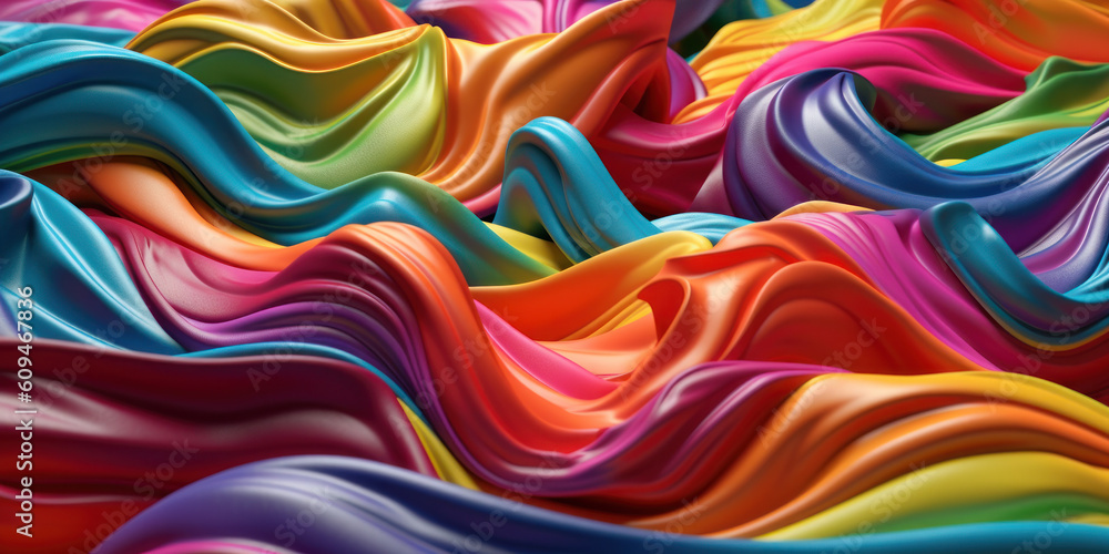 Poster abstract modern spectrum multicolored texture, wallpaper with wavy layers and ruffles. ai generative
