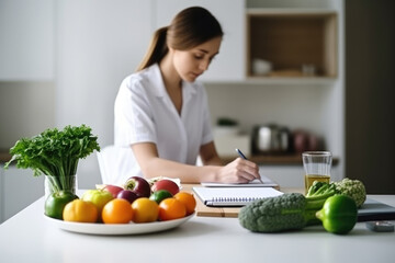 Female nutritionist at her workplace, AI Generated