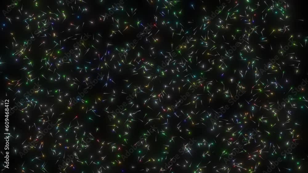 Aufkleber glowing particle moving like fish over black background. particle digital fish moving animation back