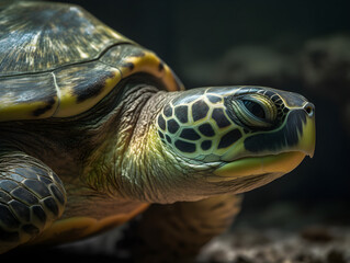 Close up of a beautiful tutle on land 