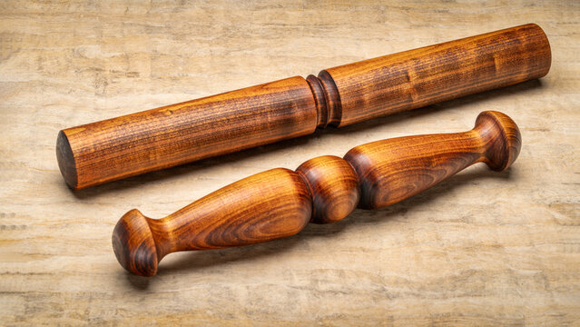 Tai Chi bang and ruler or wand - tools used in the practice of Tai Chi, a Chinese martial art and form of exercise.