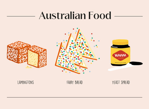 Set of illustrations of favourite Australian food items