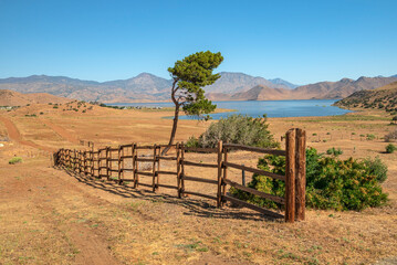 Lake Isabella and the valley landscape California.