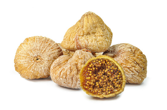 raw dried figs isolated on white background
