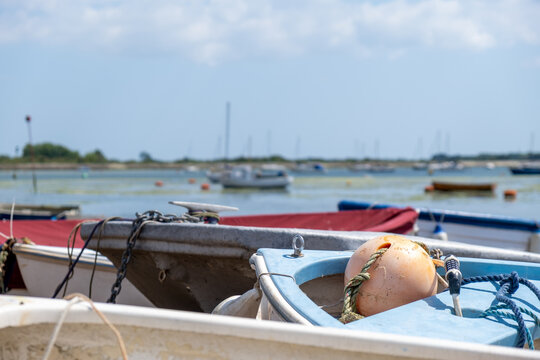 Boats with a buoy on the south coast of the UK in summer
