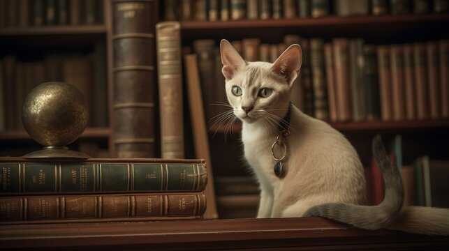 Minskin's Curious Exploration in a Vintage Library