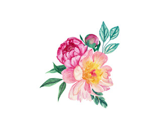 Watercolor floral bouquet. generative ai
