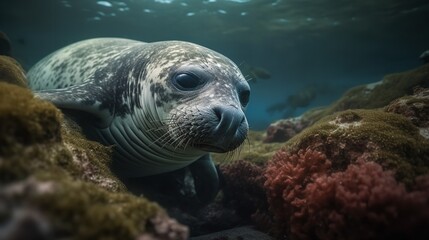 The Final Caribbean Monk Seal on the Coral Reef