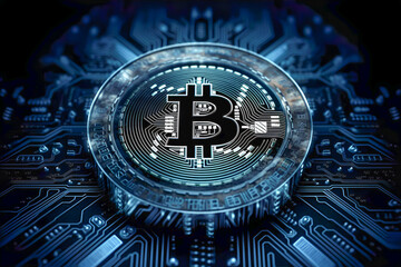 Bitcoin futuristic creative background image generative ai