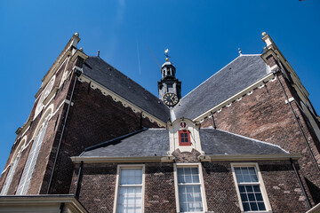 Northern church (Noorderkerk, 1620 - 1623) - 17th-century Protestant church in Jordaan neighborhood along Prinsengracht canal. Amsterdam, the Netherlands.