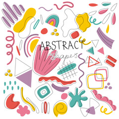 Abstract geometric shapes set in doodle style