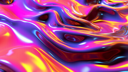 Neon multicolor metallic liquid background. IA generative.
