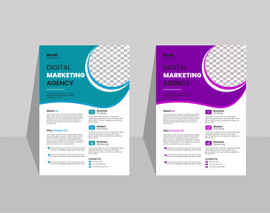 Corporate creative colorful business flyer template design, Creative professional a4 flyer vector template design, flier mockup in bright colors flyer template colorful gradient geometric shape