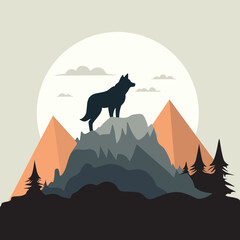Wolf on mountain