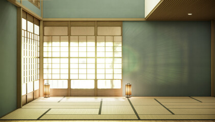 Nihon room design interior with door paper and wall room japanese style.