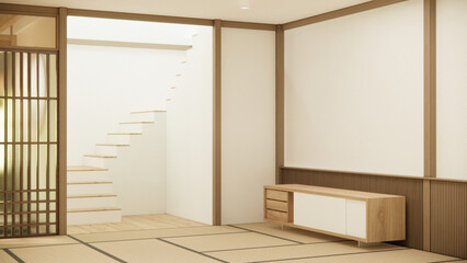 Obraz premium Nihon room design interior with door paper and wall room japanese style.