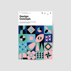 Amazing business presentation vector A4 vertical orientation front page mock up. Modern corporate report cover abstract geometric illustration design layout. Company identity brochure template. EPS10.